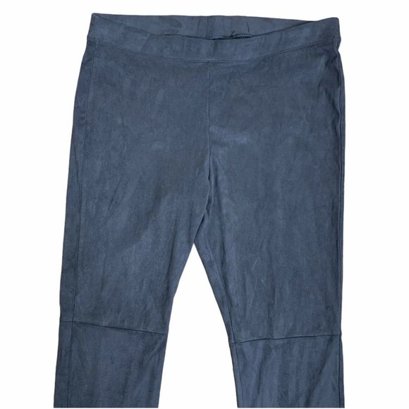 HUE Black Stretch Faux Ultra Suede Full Length High Rise Leggings Womens L NWT - Picture 3 of 7